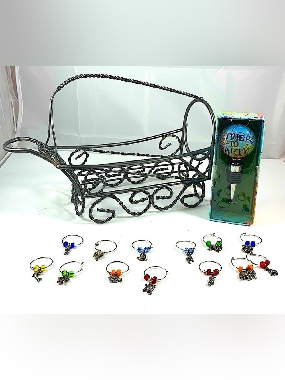 WINE CADDY, WINE CHARMS & WINE BOTTLE STOPPER